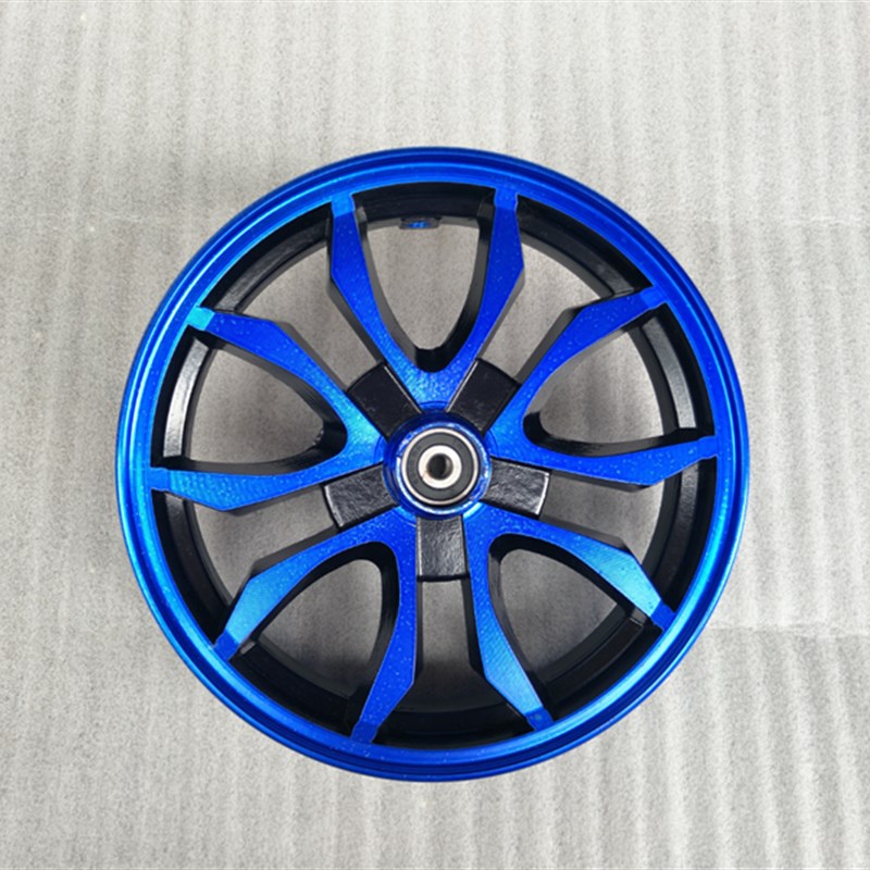 踏板摩托车助力车电动车战速鬼火四代五代GTR碟刹前铝轮轮毂钢圈