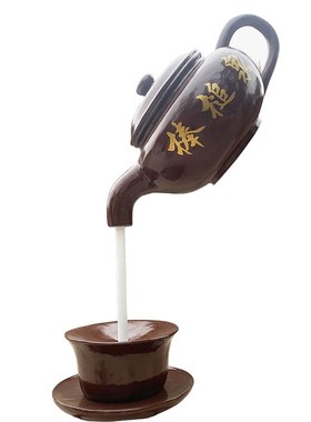 玻璃钢悬空流水天壶庭院茶园水池大茶壶喷泉户外景观大型雕塑摆件