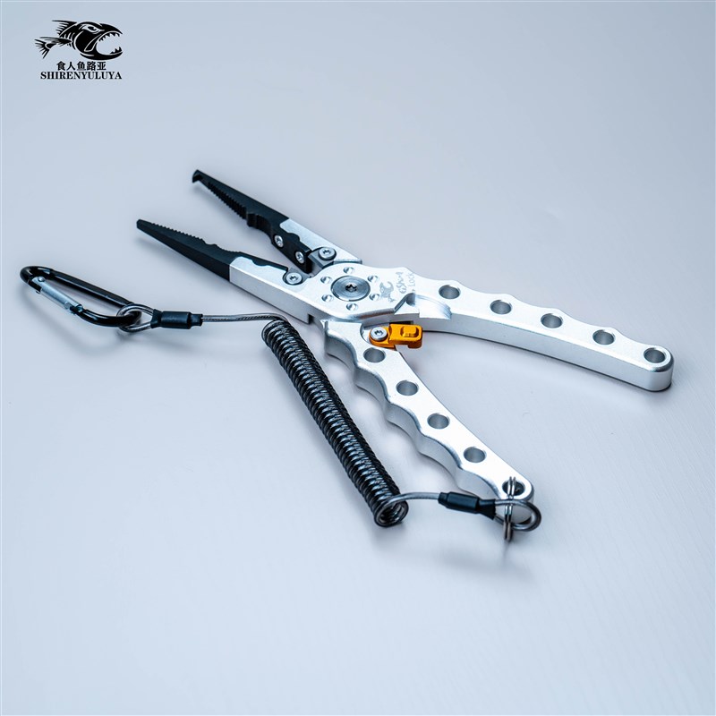 【工厂直发】多功能路亚钳绑线摘钩加长海钓鱼钳合金控鱼器抗海水