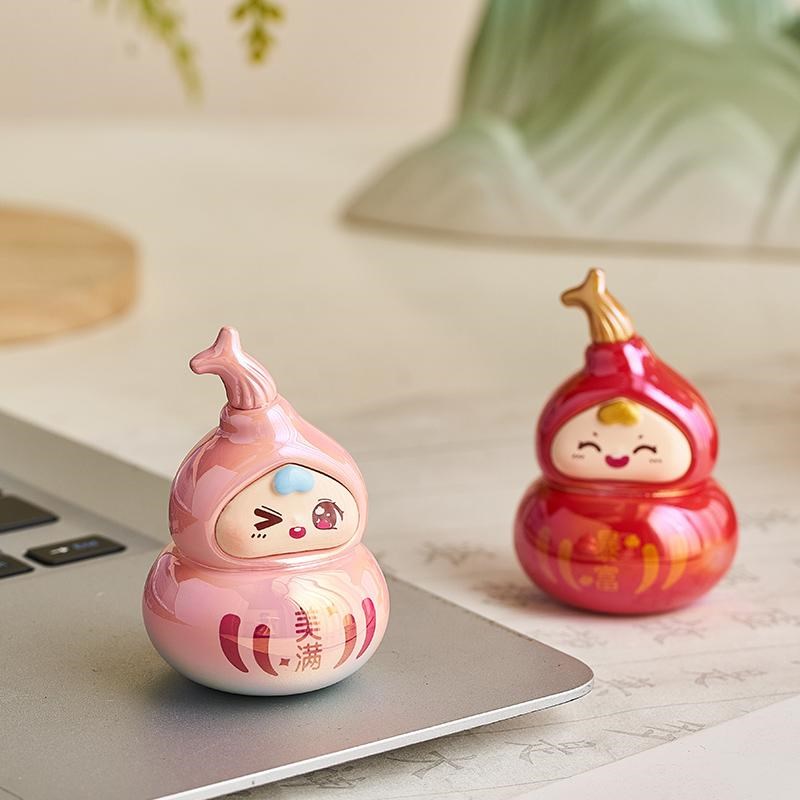 中国风可爱创意福禄葫芦桌面摆件办公室工位装饰品生日礼物送闺蜜