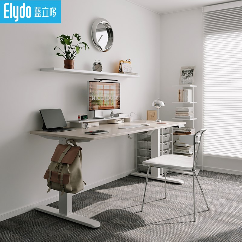 实木电动升降桌电脑桌书桌学习桌家用办公桌电竞桌子可升降工作台