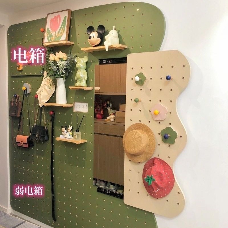 dpp实木洞洞板现做墙上置物架木质墙壁挂墙书架隔板收纳架挂板墙