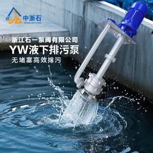 液下排污泵抽水泵YW长轴液下污水泵无堵塞大流道叶轮双管液下泵