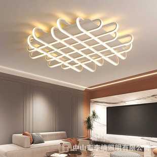 led吸顶灯现代简约幸运鸟巢线条餐厅灯家用卧室灯北欧客厅灯 新款