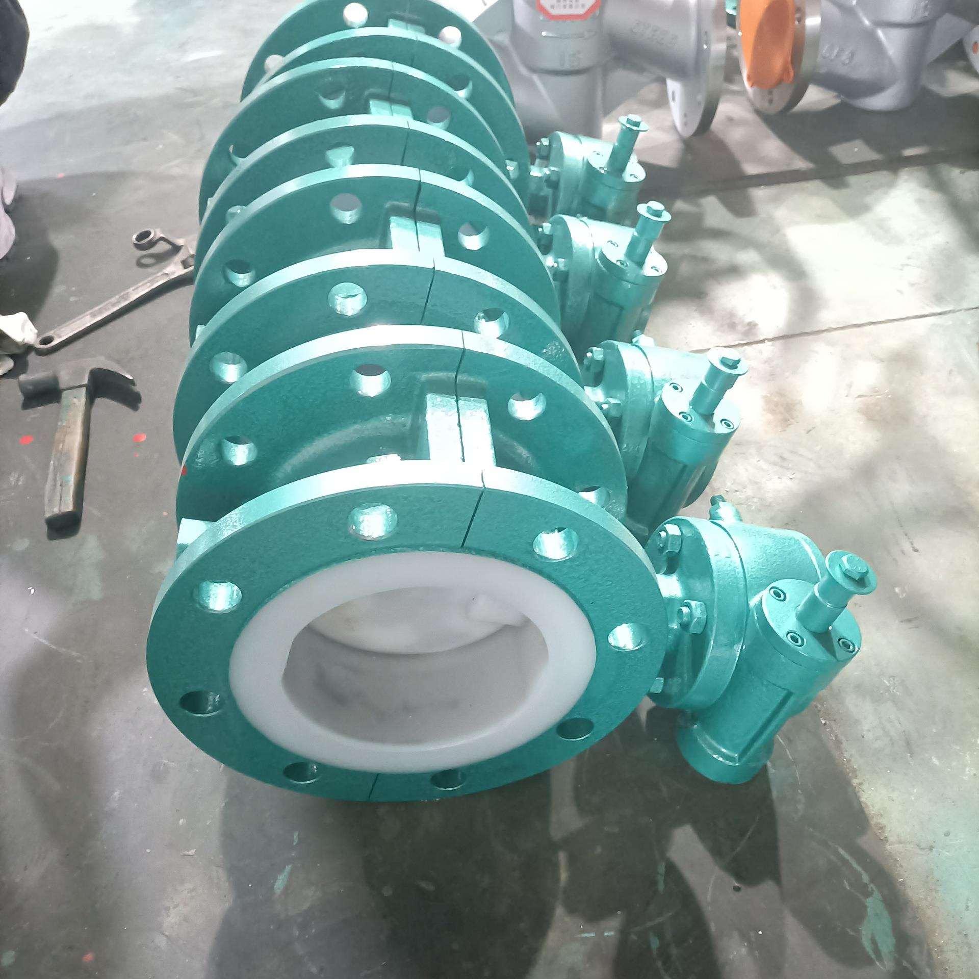 D341F46-16C衬氟涡轮蝶阀 法兰式连接蝶阀用途
