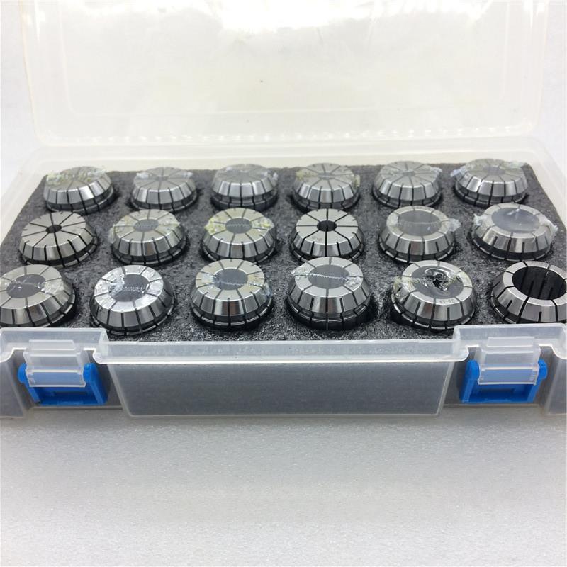 1 ER筒夹套装胶盒套装筒夹LRT er弹性夹头 ER32筒夹套装18PCS