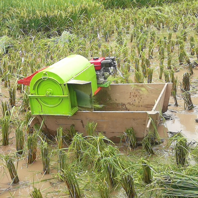 全喂入稻麦脱粒稻谷农用打谷机家用水稻脱粒机小型收割机多功能