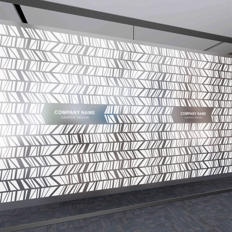 办公室遮挡磨砂贴玻璃贴纸公司LOGO定制门窗贴膜会议隔断防窥腰线