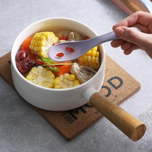 小麦秸秆汤勺家用儿童勺子塑料勺彩色幼儿园早餐吃饭勺汤匙耐高温