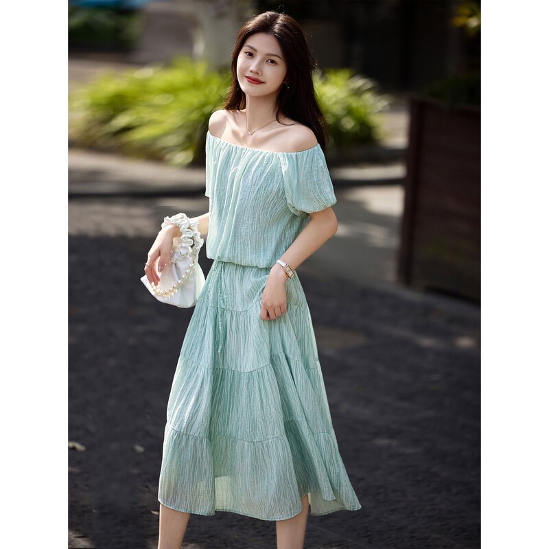 时尚气质田园风短袖衬衫半身裙套装女士夏季2024年新款透气两件套