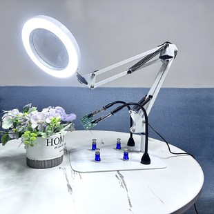 高倍放大镜台灯手机电子维修台式放大镜老人阅读修表专用放大镜