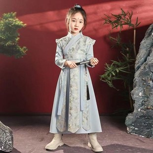 儿童汉服男孩女童花木兰服装仙侠古风剑客飞鱼cos侠客古装演出服
