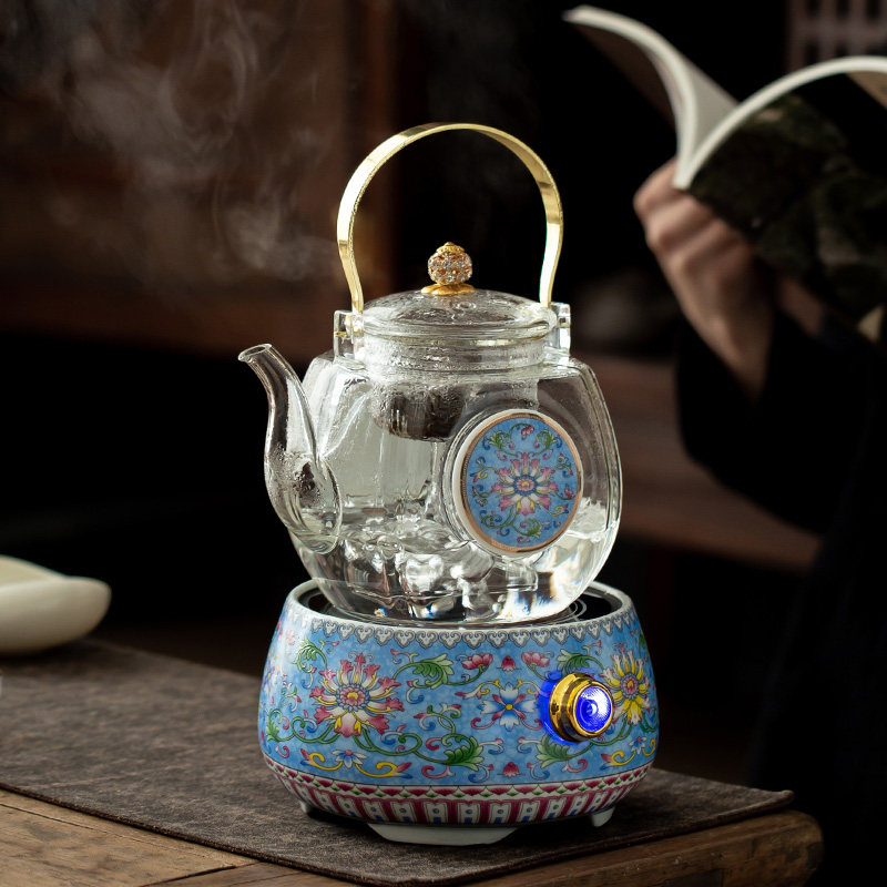 敬廉  电陶炉煮茶器玻璃黑茶煮茶壶烧水壶泡茶专用自动蒸汽煮茶炉