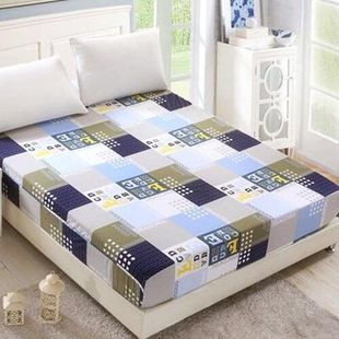 纯棉床笠防滑床护垫单人1米5床1.8m双人床罩全棉斜纹席梦思保护罩