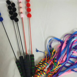 文王鼓武王鞭二神鼓鼓鞭彩色毛球鼓鞭文王鼓鼓鞭彩色纤维棒鼓鞭