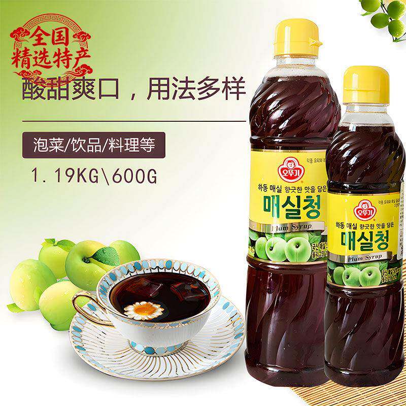 不倒翁青梅汁1.19kg装韩国进口青梅风味调味糖浆餐饮商用多省包邮