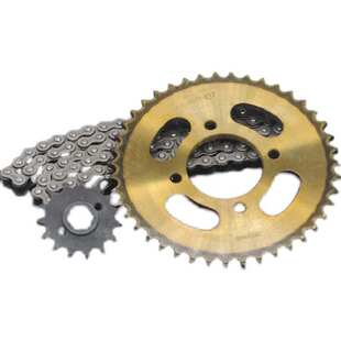 摩托车捷达JD125套链链轮钻豹125仿GS125大小飞轮牙盘链条3件套链