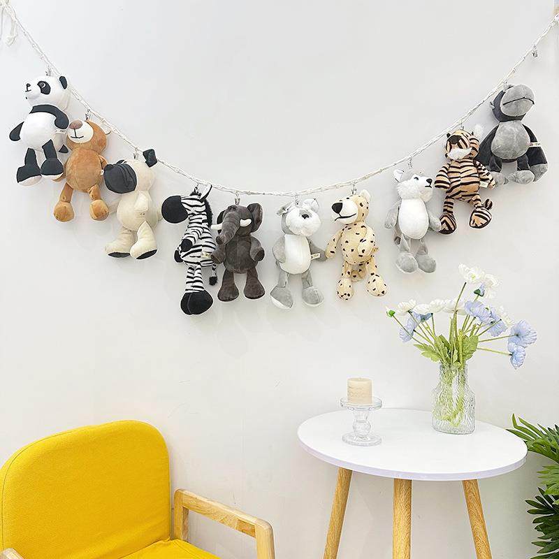 手工编织棉绳毛绒玩具收纳带帽子袜子照片墙悬挂整理带夹子链条