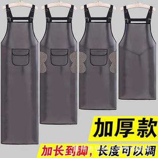 防水防油围裙男女加厚加长加大TPU透明工作服水产餐厅家用定制LOG