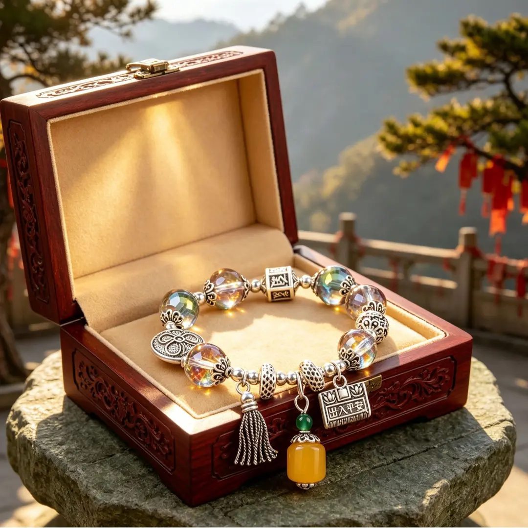 合金珐琅手链复古民族风平安扣祈福招桃花女款高颜值时尚手串饰品