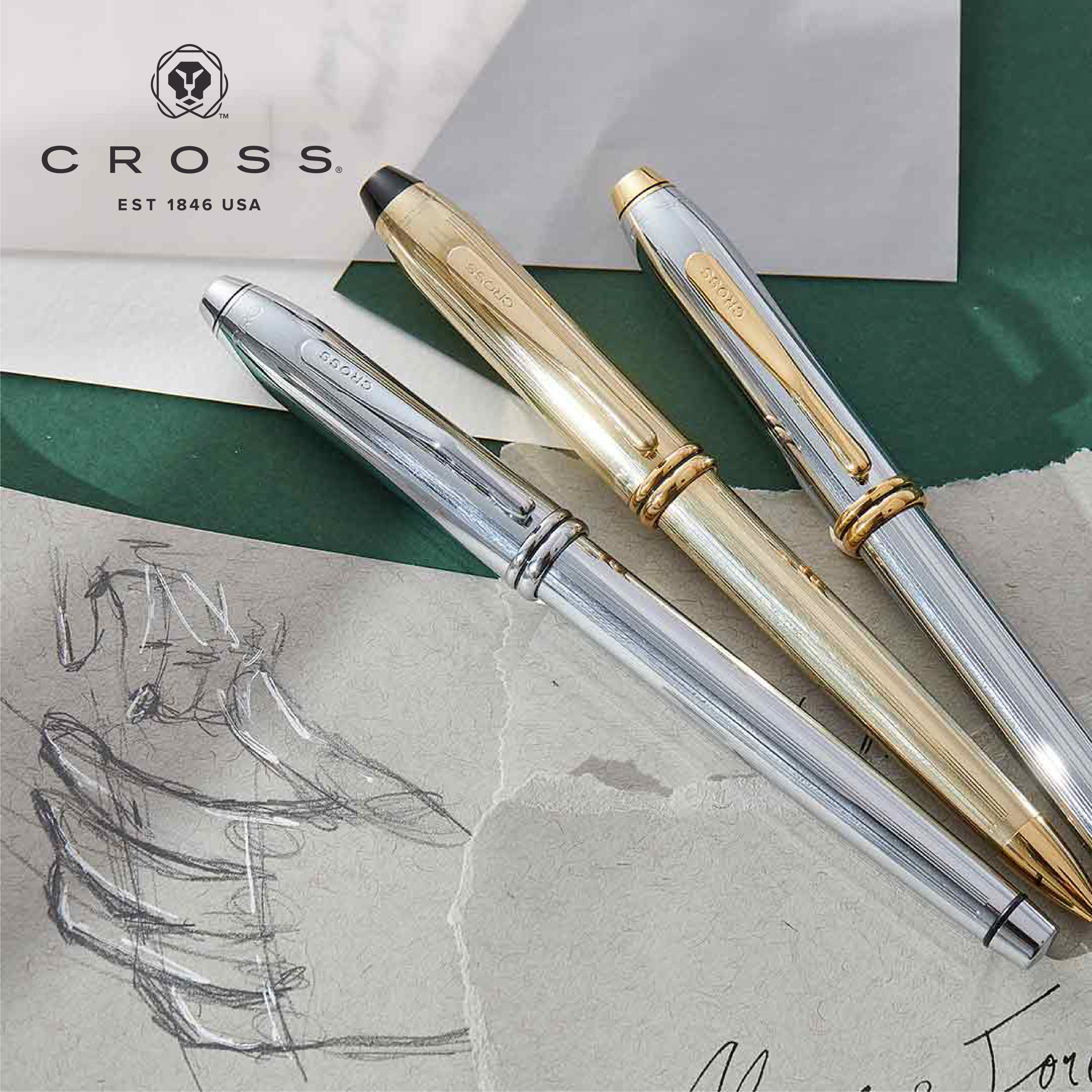 CROSS/高仕涛声金尖墨水笔经典木盒送男士礼物高端商务送礼高档书写精致定制进口钢笔套装