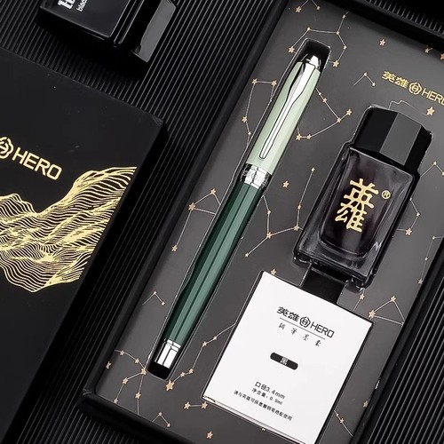 【圣诞节礼物】英雄牌钢笔6055A成人商务办公墨水送礼盒装书写练字高颜值女生可换墨囊女士高档精致