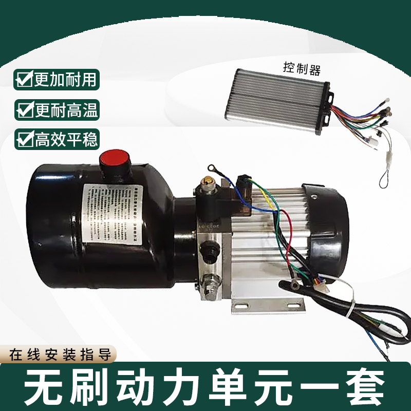 电动三轮车铲车叉车改装液压自卸翻斗无刷动力单元电机泵48V60V,电动车/配件/交通工具,电机,淘宝优惠券,粉丝福利购,淘宝优惠卷