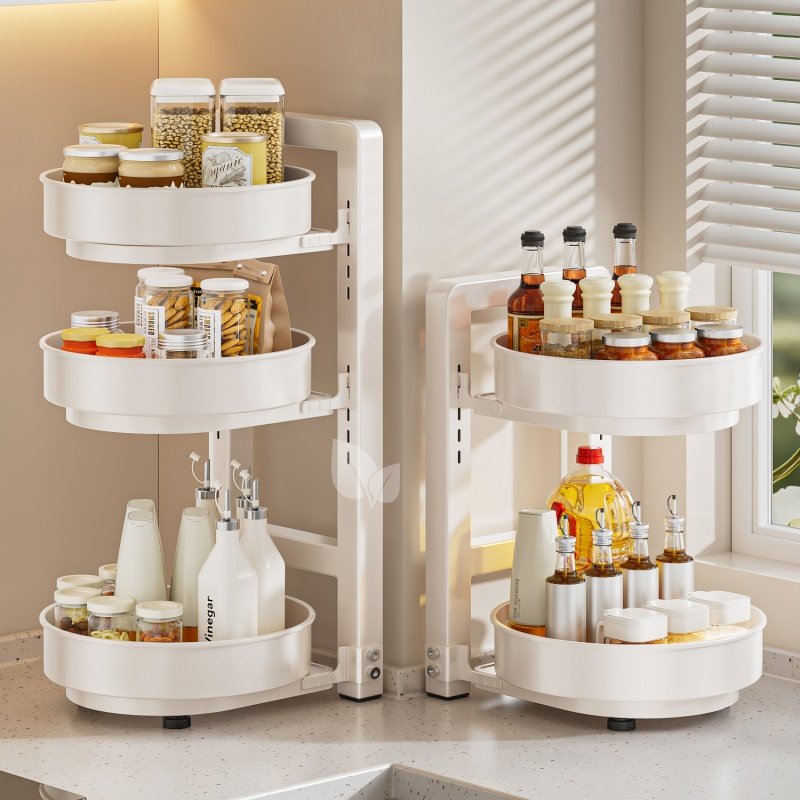 旋转调料品置物架厨房台面多层转角油盐酱醋调味收纳神器2026新款