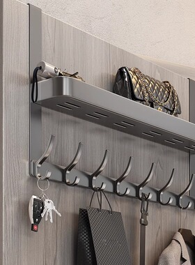 门后置物架门后挂衣架不伤门双层门挂架免打孔收纳架卧室门后挂钩