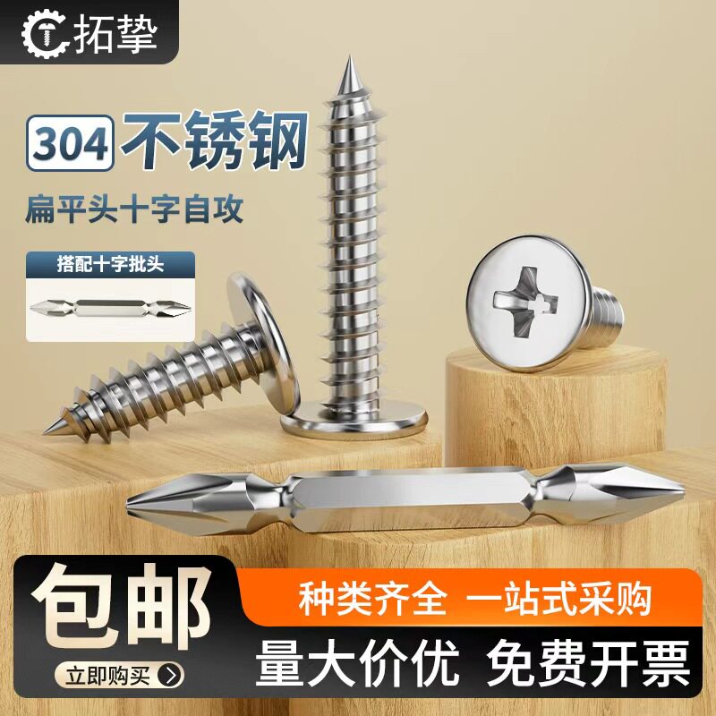 304不锈钢扁平头自攻螺丝钉