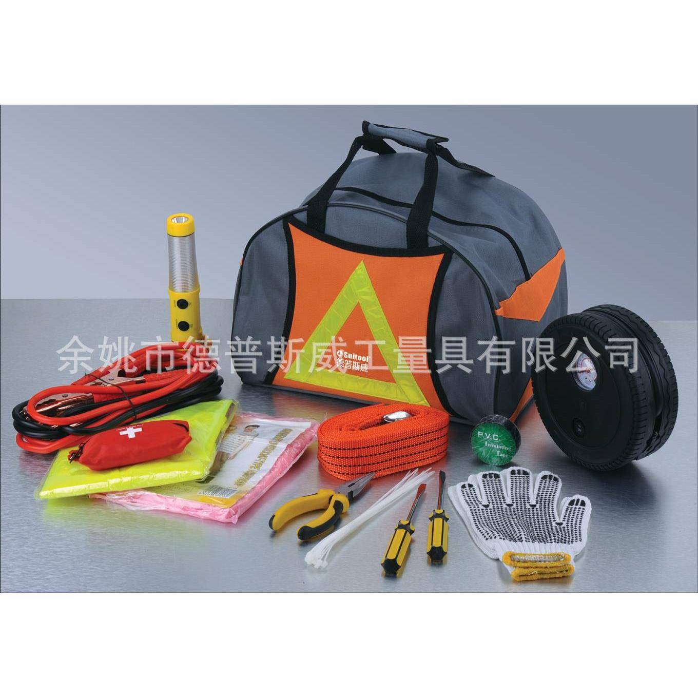 德普斯威14件豪华版随车家用组合工具汽车急救包车载应急包