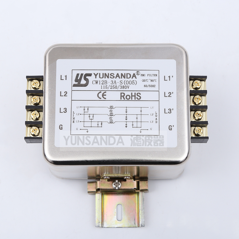 CW4L2-30A-S(00r5)单相交流导轨式电源滤波器净化器EMI高性能双极