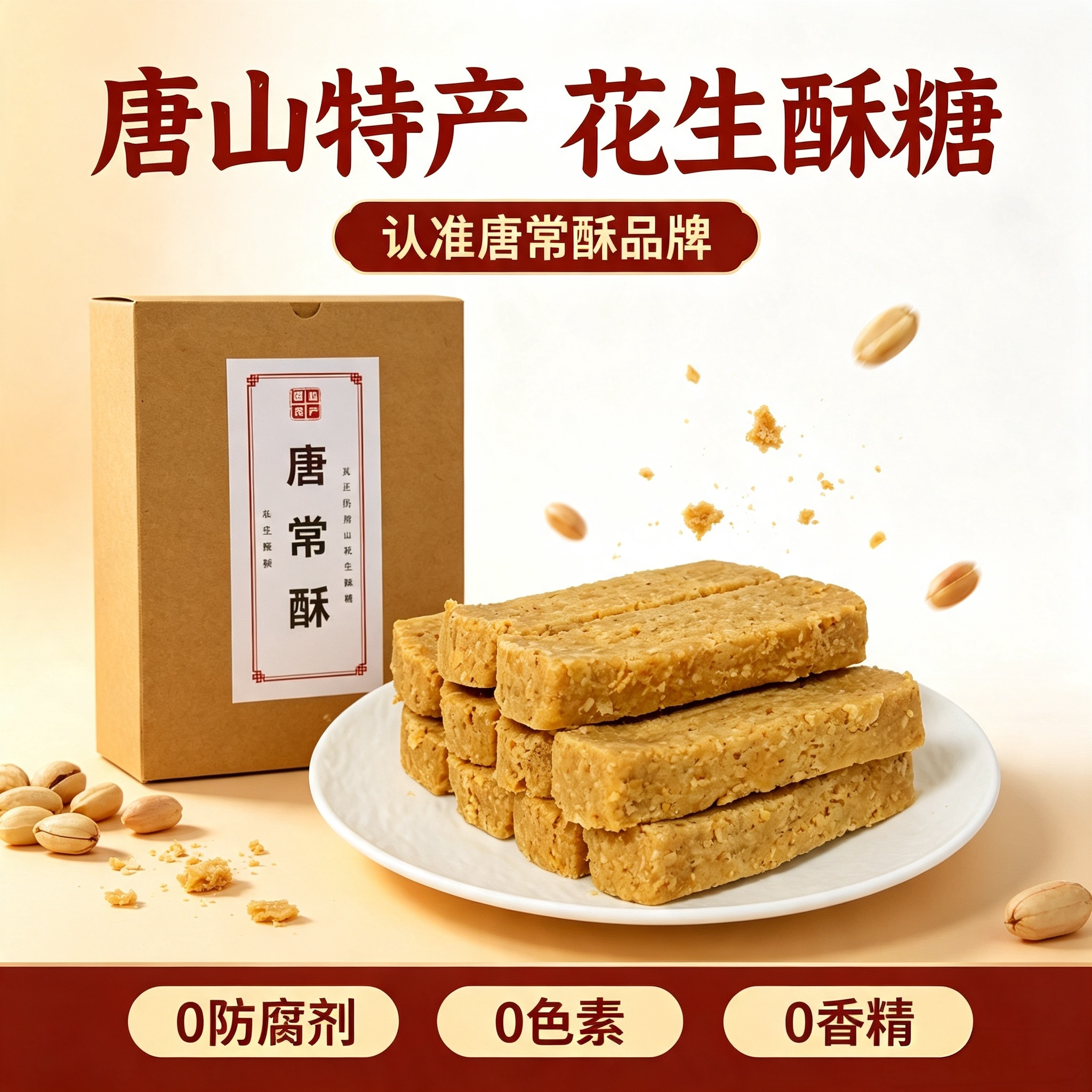 正宗唐山特产花生酥糖传统手工制作老式糕点香甜酥脆独立包装茶点