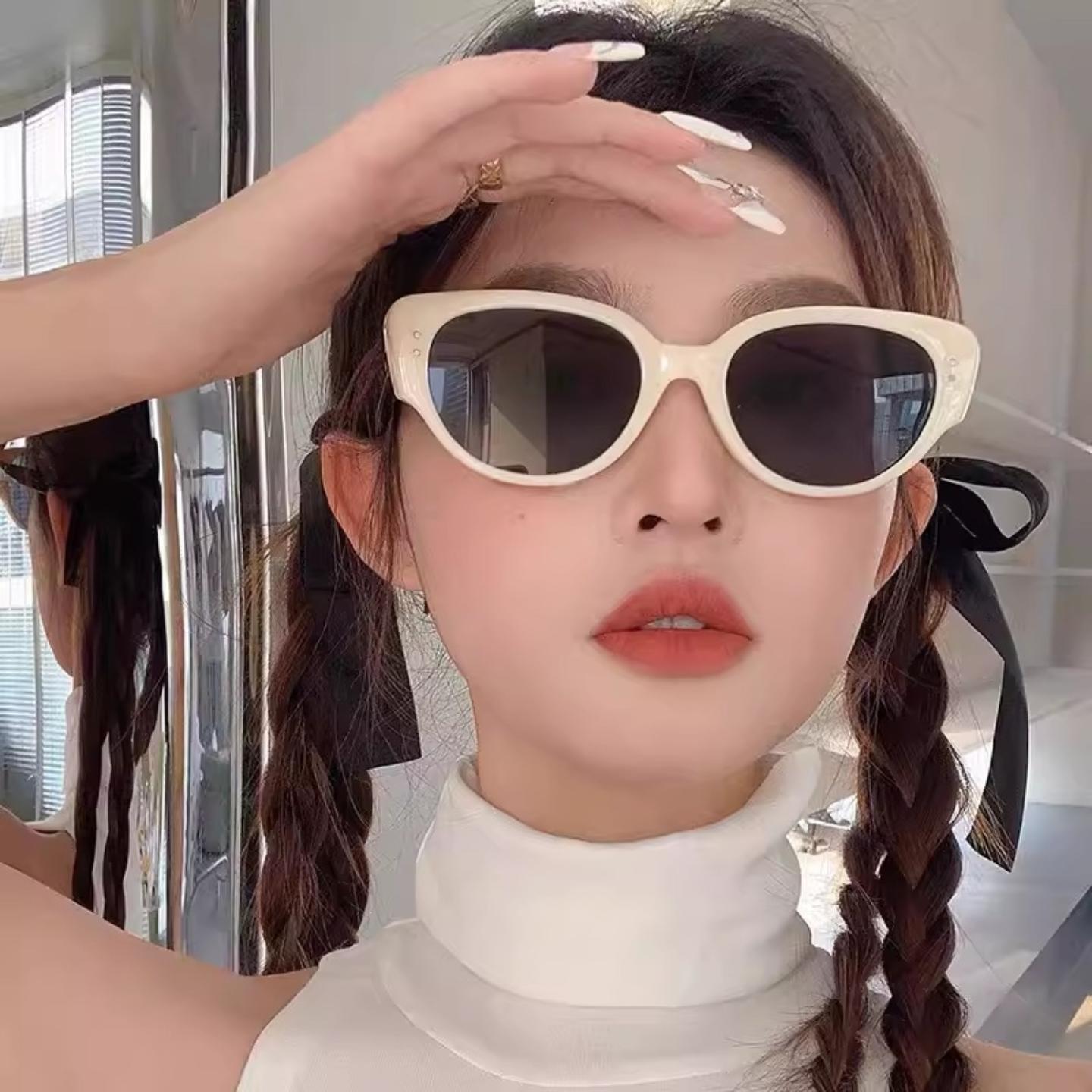白色太阳镜女网红墨镜防紫外线
