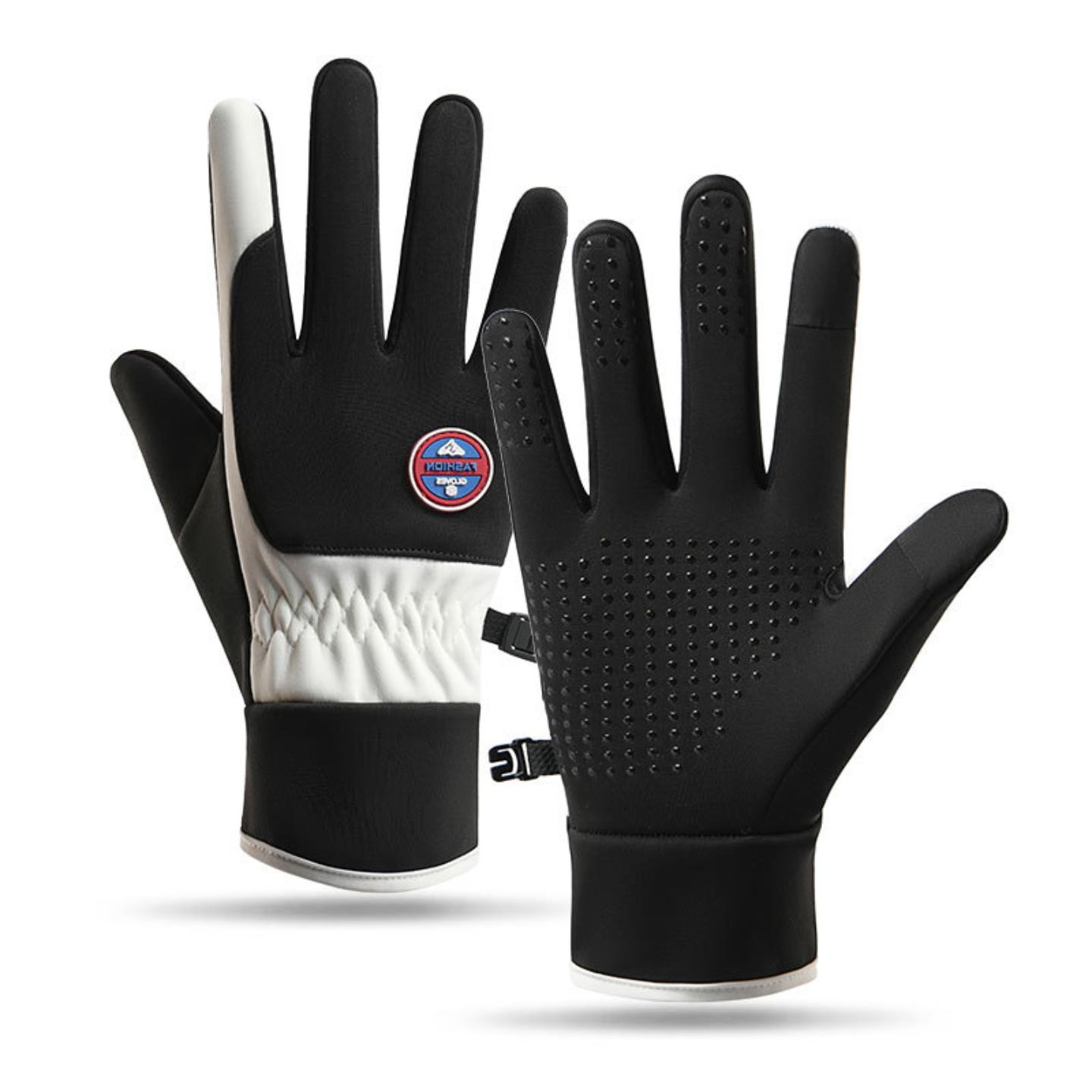 秋冬季保暖手套女款户外防风防寒可触屏电动车骑行手套内加绒防滑