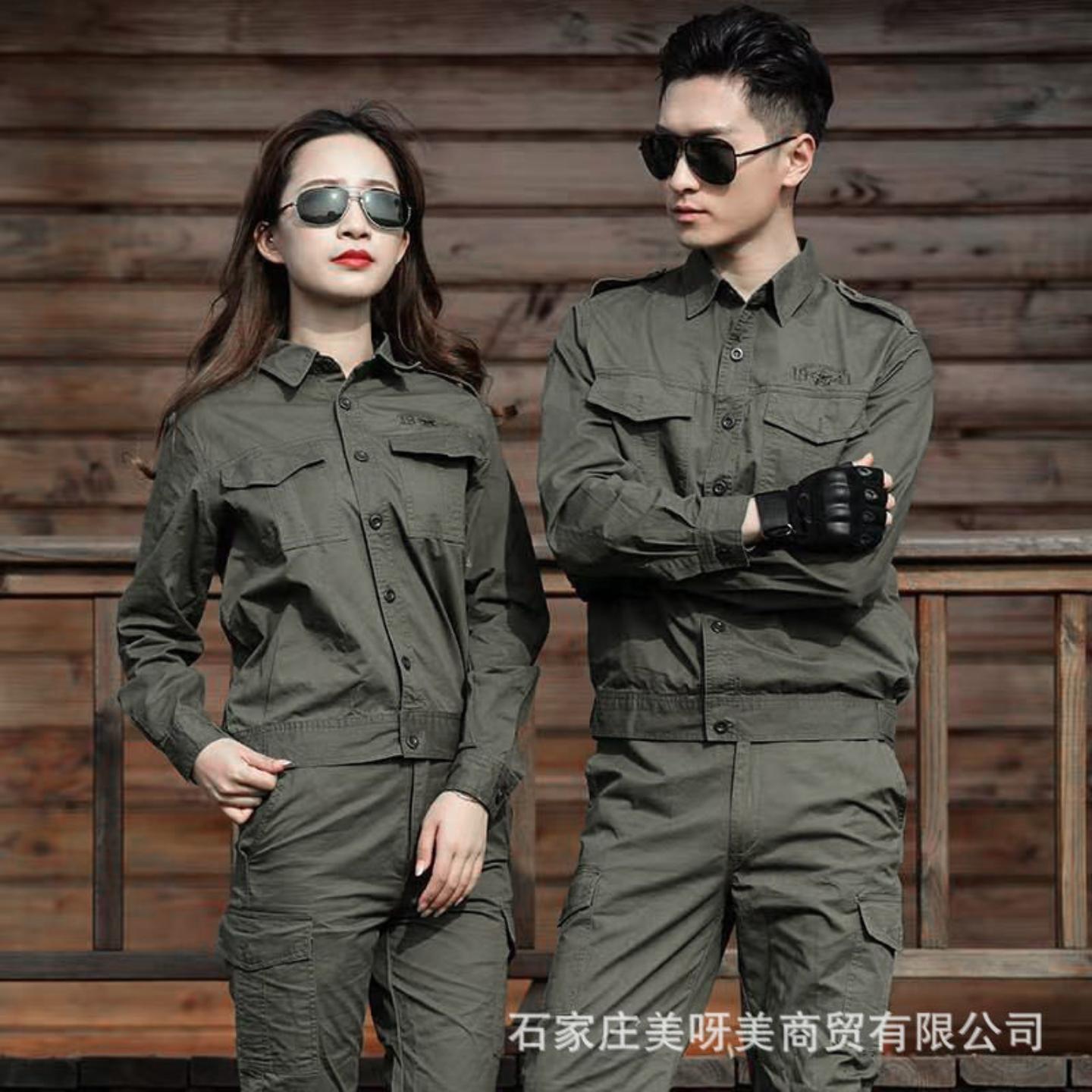 夏季工作服套装男薄款长短袖焊工
