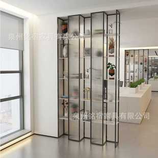 饰墙 玄关置物玻璃屏风客厅家用卫生间隔断办公室展示架餐厅酒店装