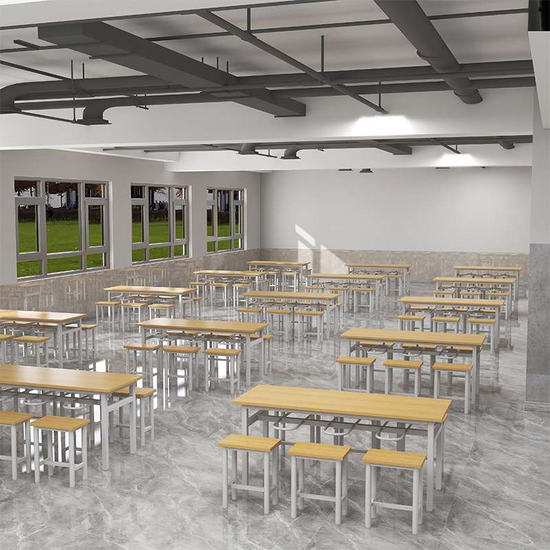 员工饭堂公司学生餐桌椅组合学校餐厅四人位食堂连体餐桌