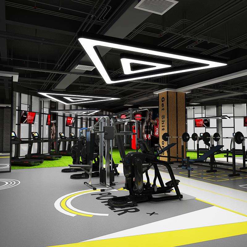 三角形吊灯LED造型灯创意办公室健身房灯网咖商场超市工业风灯具