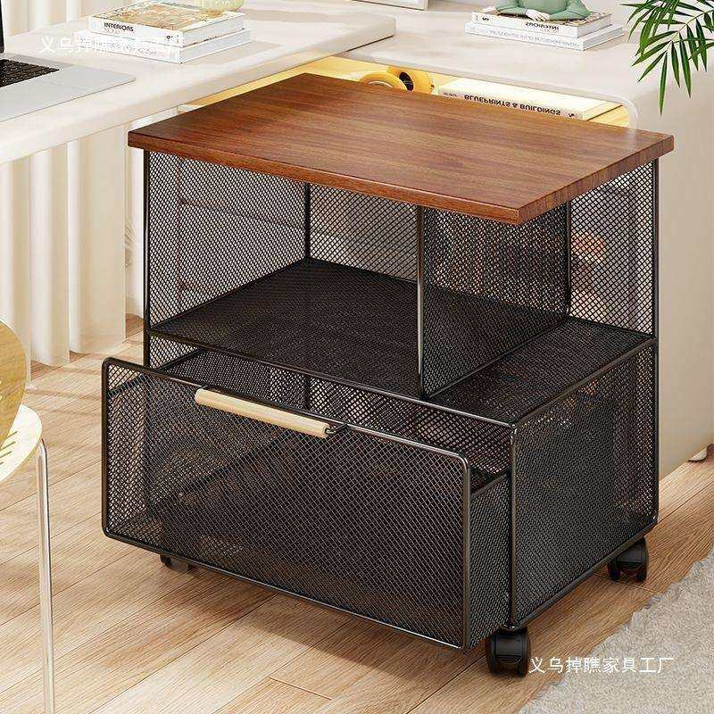 办公室置物架桌下可移动资料收纳柜落地文件整理抽屉式带轮小推车