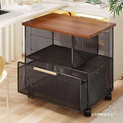 办公室置物架桌下可移动资料收纳柜落地文件整理抽屉式带轮小推车