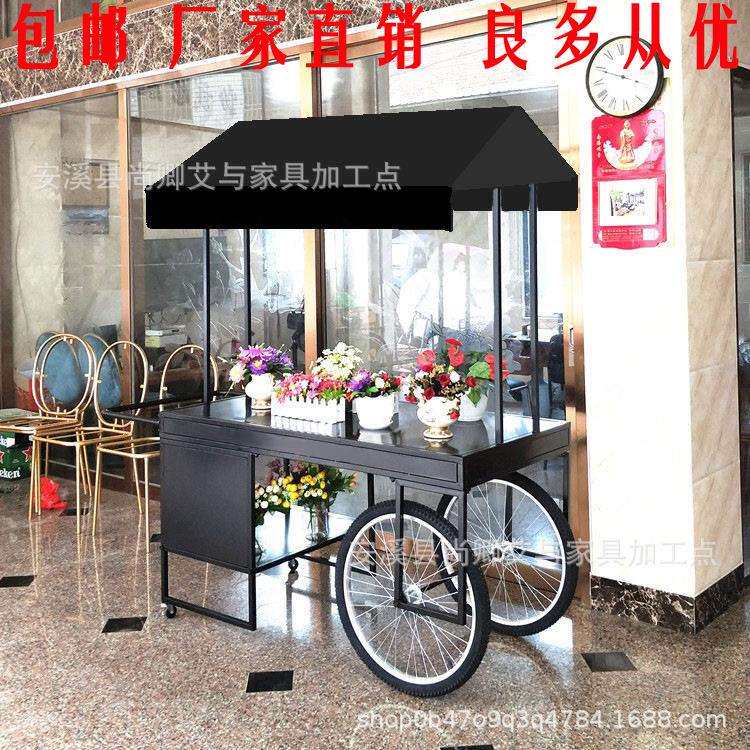 花车超市铁艺欧式户外摆饰花店展示架子促销车花艺花架车促销台