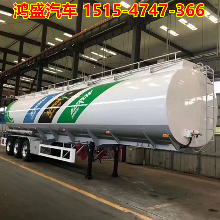 浑源县13米运水半挂车 33立方液体罐车 自重7600公斤