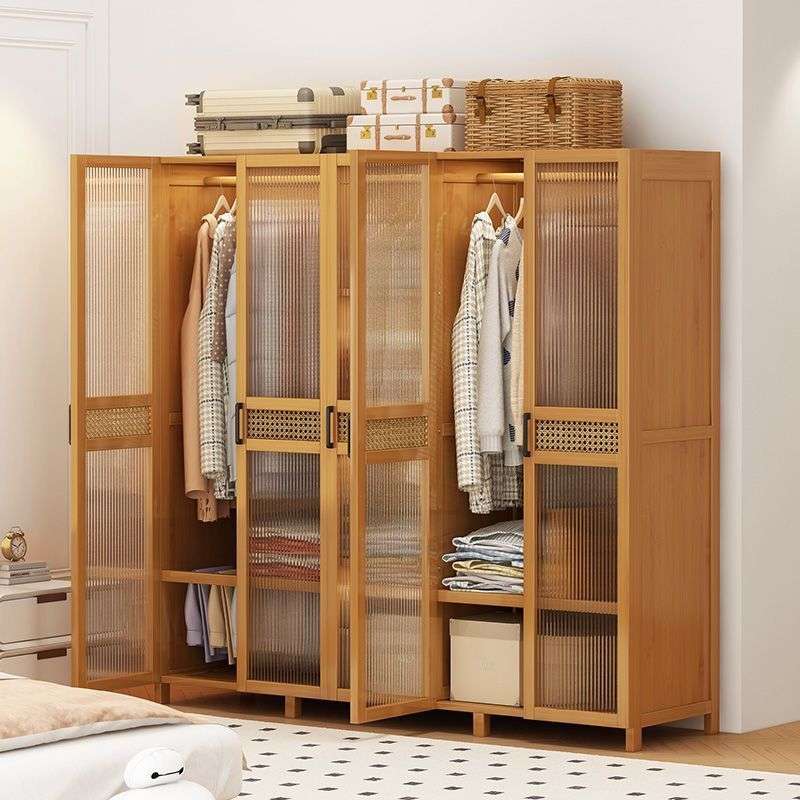 衣柜家用卧室出租房用简易组装经济型楠竹儿童小户型收纳柜子衣橱