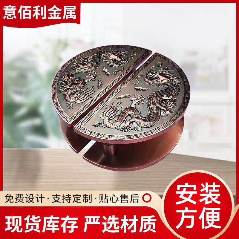 实心太空铝精雕龙凤呈祥双龙戏珠玻璃门推拉门木门大门拉手把手