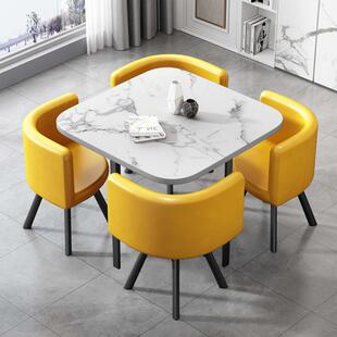 J^接待桌椅组合售楼处洽谈桌餐桌家用简约现代会客小圆桌奶茶店方
