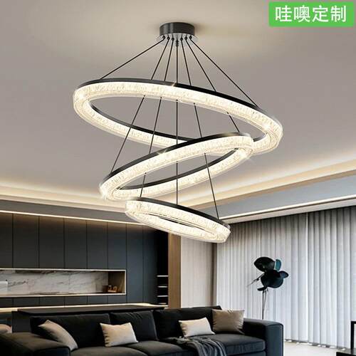 吊灯现代简约设计师圈圈吊灯意式极简轻奢2025年新款餐厅