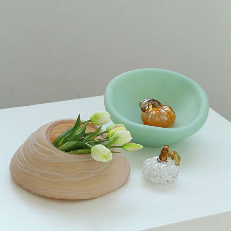 简约手工艺术不规则台面花盆花器创意猫砂盆居家软装柜台装饰摆件