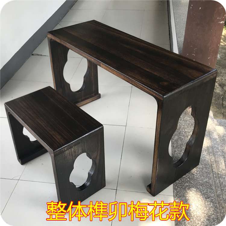 发顺丰古琴桌凳实木整体榫卯深色仿古书法桌中式茶艺桌桐木国学桌
