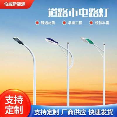 路灯杆led户外道路灯市电全套单双臂高杆灯6米8米10米12米灯杆